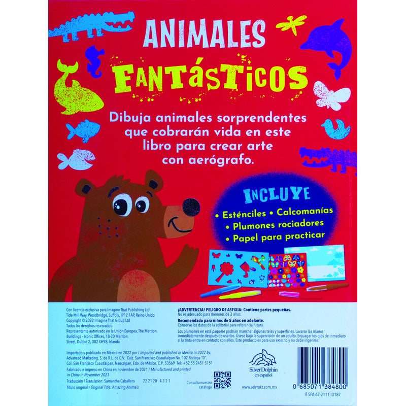 Libro Arte Con Aerógrafo: Animales Fantásticos., De Varios. Editorial Silver Dolphin (en Español), Tapa Dura (2022)