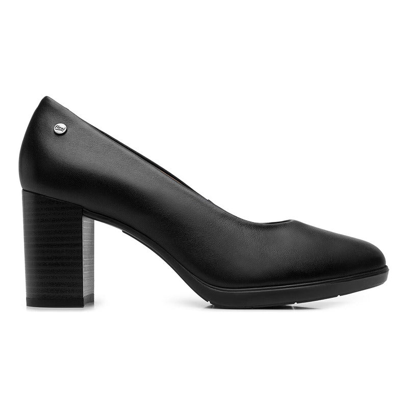Zapatilla Tacón Medio Para Mujer Mod.133901 Marca Flexi® Negro Liso 25.5 Mx