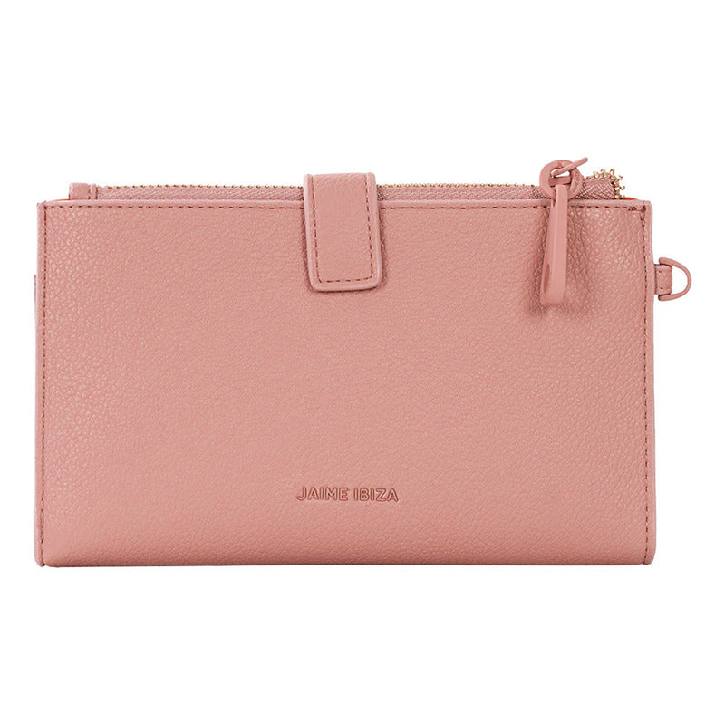 Cartera Mediana Bi-plegable Doble Cierre Ji 628 Jaime Ibiza® Rosa Liso