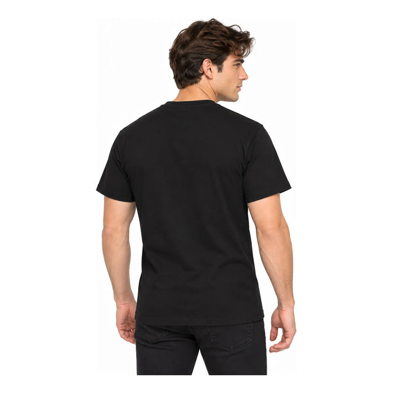 Playera Casual Básica Unisex Mod. 4148 Marca Skannda® Negro Lisa G