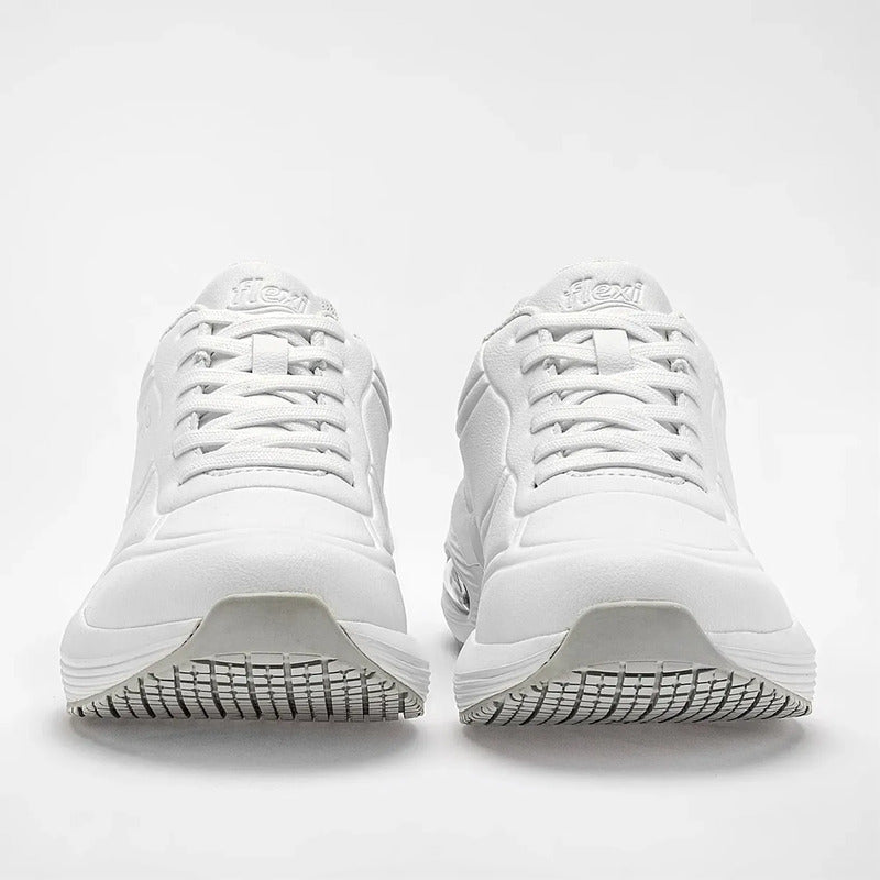 Tenis Cápsula De Aire Para Mujer Con Absor Max 131504 Flexi® Blanco Lisa 25 Mx