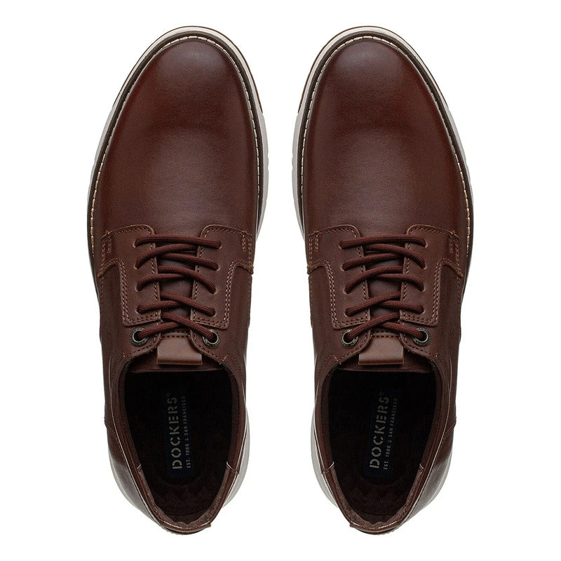 Zapato Casual Danko De Piel Para Hombre D2126792s  Dockers® Marrón Lisa 27,5 Mx