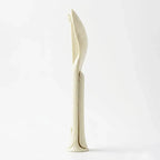 Set Cubiertos Portatil Cuchara+tenedor+cuchillo De Plastico Beige 1819-25