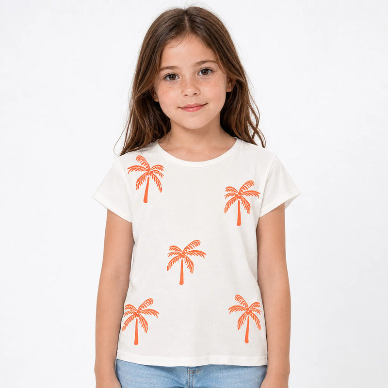 Blusa Casual Para Niña Mod. Zkgap0303 Marca Zippy® Blanco Palmeras 3-4 Años