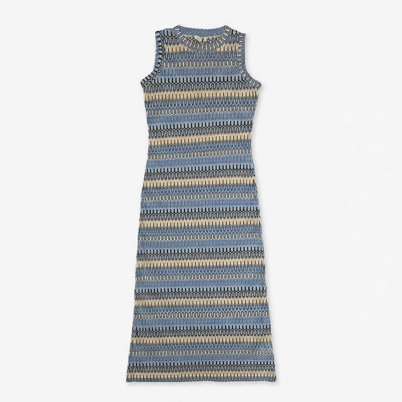 Vestido Largo Tipo Crochet Para Mujer Mod.80069 Alma Morena® Multicolor Crochet M