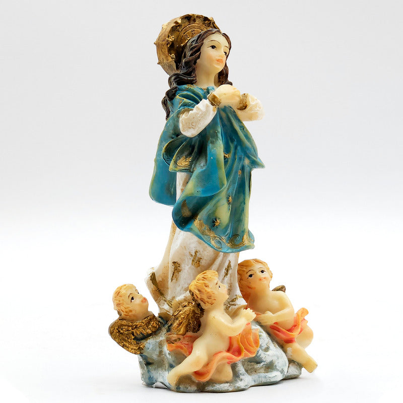 Imagen Religiosa De Resina La Inmaculada 10cm Multicolor