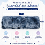 Almohada Abrazable Peluda 110cm X 40 Cm Marca Pillow Lart® Azul Oscuro