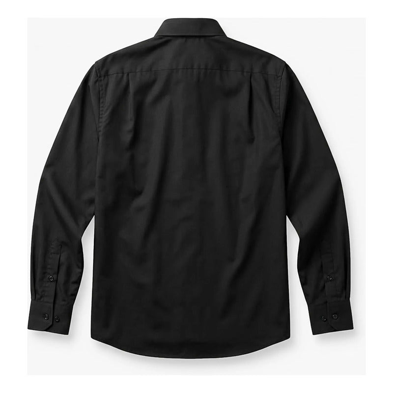 Camisa Semi Formal Para Hombre Mod.5030 Marca Manchester® Negro Lisa 18
