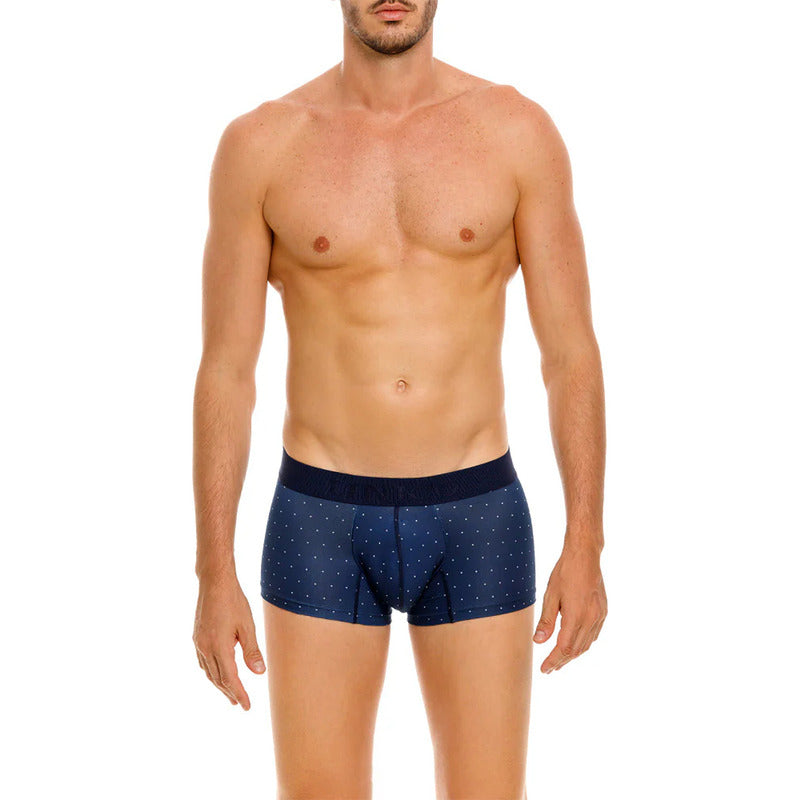 Bóxer Corto Elástico Para Hombre Marca Mundo Único® Baltico De Puntos M