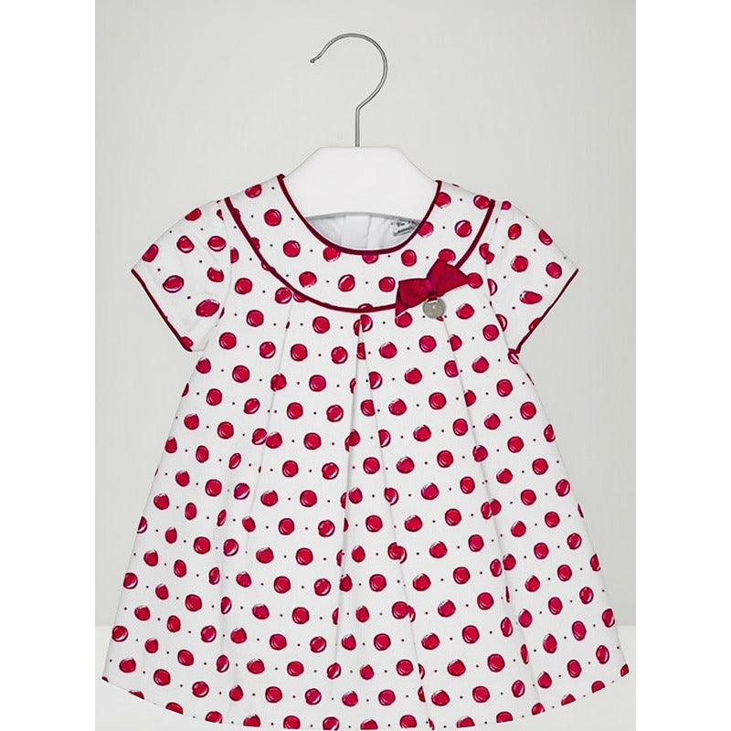 Vestido Cómodo Para Bebe Marca Mayoral® Rojo/círculos 6 M