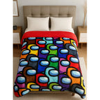 Cobertor Borrega Matrimonial 1.80x2.2m Infantil Providencia® Color Multicolor Diseño De La Tela Among Us 2 Kg
