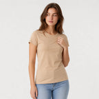 Blusa Básica Suave Casual Para Mujer Apx-0213 Marca Aspik® Beige Lisa G