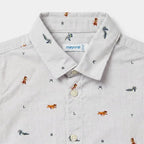 Camisa Casual Para Bebé Mod.2163 Marca Mayoral® Vapor Perritos 12 Meses