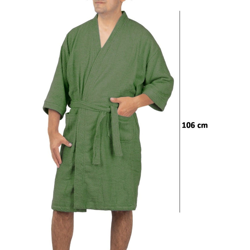 Bata De Baño Unisex Absorbente Unitalla Tela Suave Ligera