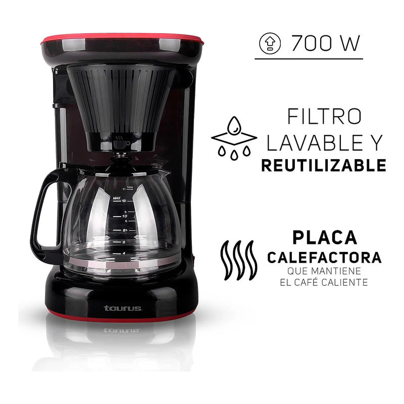 Cafetera De Goteo 1.2 L Mod. Velvet Coffee Marca Taurus® Negro