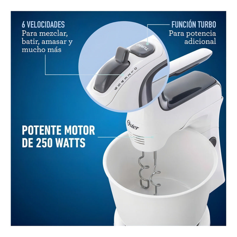 Batidora Pedestal 3.7 L Oster 6 Vel Desmontable Tp - B2174 Color Blanco