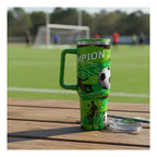 Termo Doble Pared Futbol 1.2l Con Rosca Y Asa Top Choice® Verde