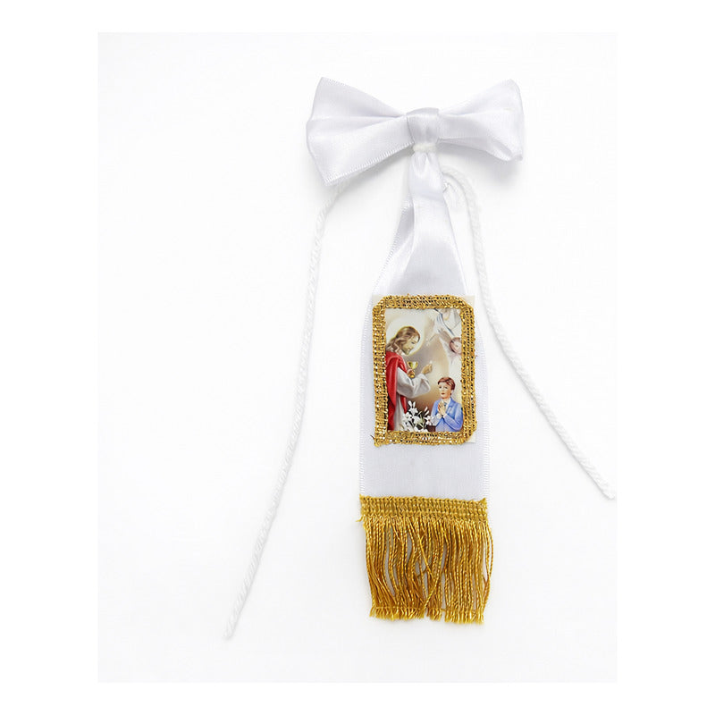 Set De Comunión Vela+biblia+caja De Madera Diseño Religioso