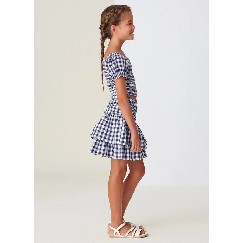 Falda De Niña Mod.6904 Indigo Marca Mayoral® Índigo Geométrico 14 Años
