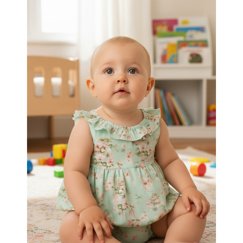 Vestido Cómodo Para Bebe Marca Mayoral® Agua/flores 9 M