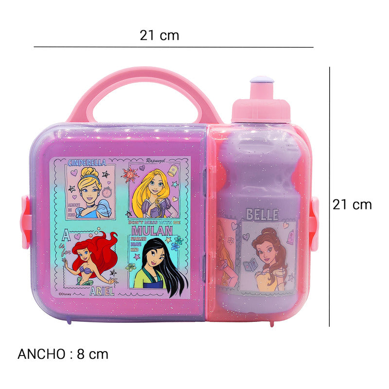 Lonchera Infantil De Plástico Con Botella Diseños Varios