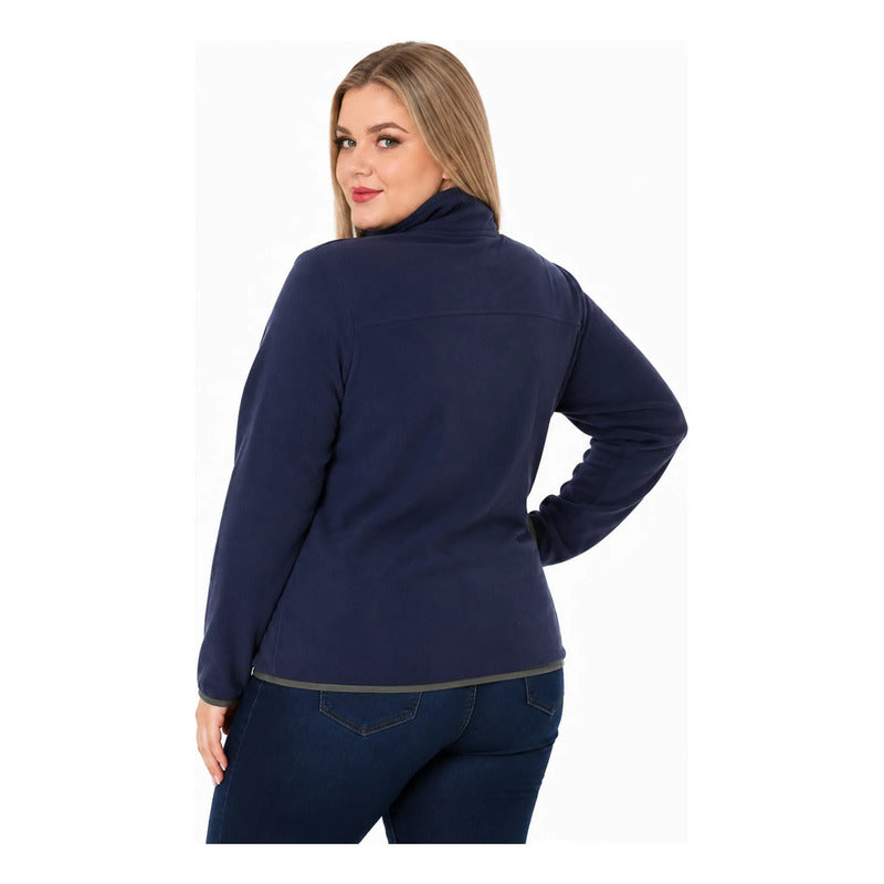 Sudadera Fleece Plus Size Mujer Dw86-fce7597xl Greenlander® 2x Azul Oscuro Lisa