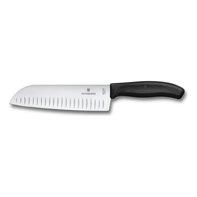 Cuchillo M.santoku Knife 17cm Troquelado Marca Victorinox® Negro