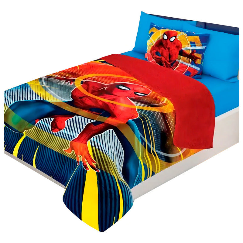 Cobertor Borrega Matrimonial 1.80x2.2m Infantil Providencia® Diseño De La Tela Spiderman 1 Kg Multicolor