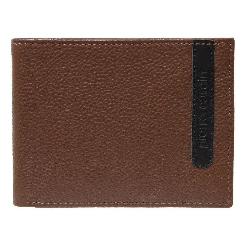 Cartera De Hombre Mod. P70-0190-7 Marca Pierre Cardin® Chocolate Liso