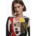 Suéter Diseño Christian Lacroix 25swjf27/9019 Desigual® Multicolor Collage Xs