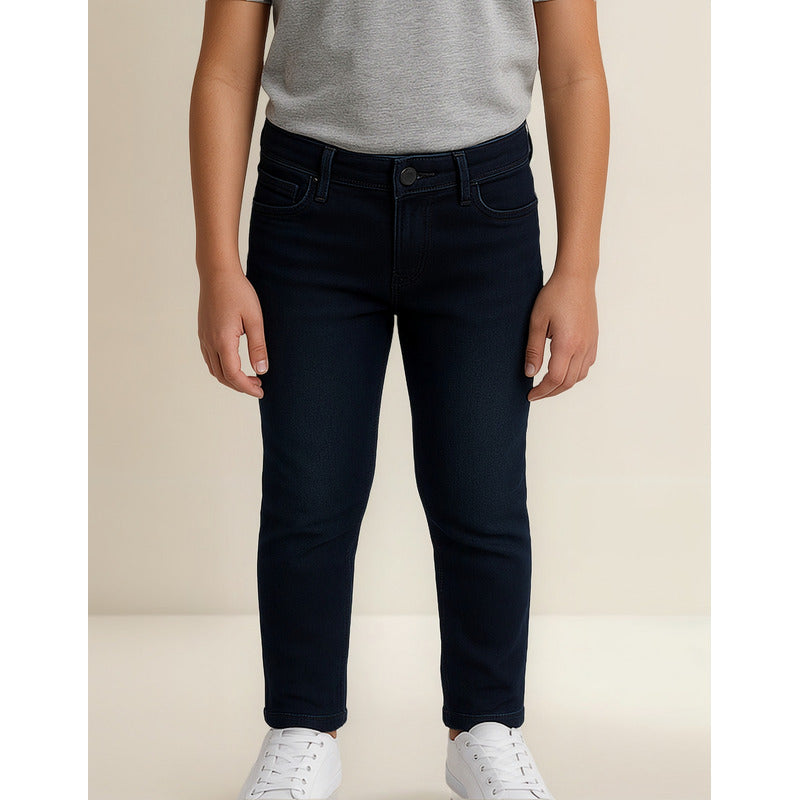 Pantalón Mezclilla Para Niño Mod.7585 Marca Mayoral® Azul Oscuro Liso 16