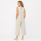 Conjunto Para Mujer Pantalon+blusa Mod.4394ec Marca Exotica® Beige Floreado Eg