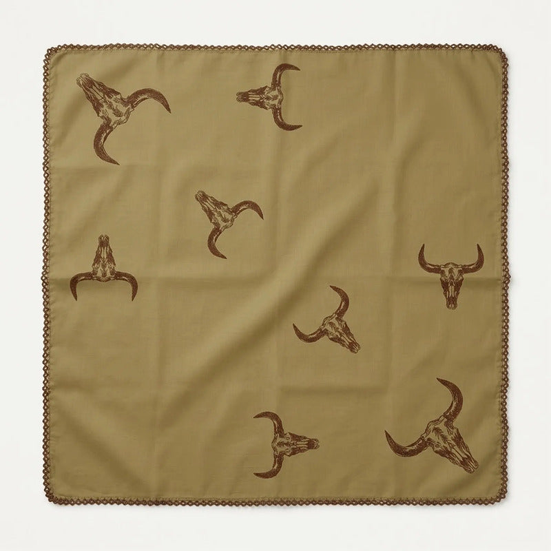 Pañuelo Multiusos Ligero Diseño Tradicional 55x55cm Verde Oliva Toros Unitalla