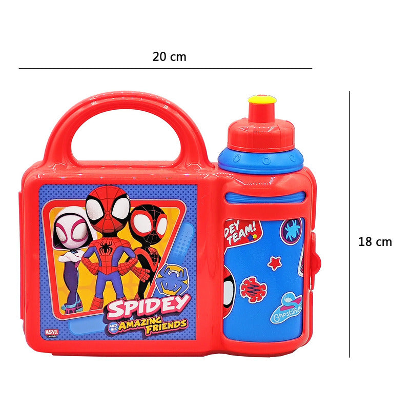 Lonchera Infantil De Plástico Con Botella Diseños Varios