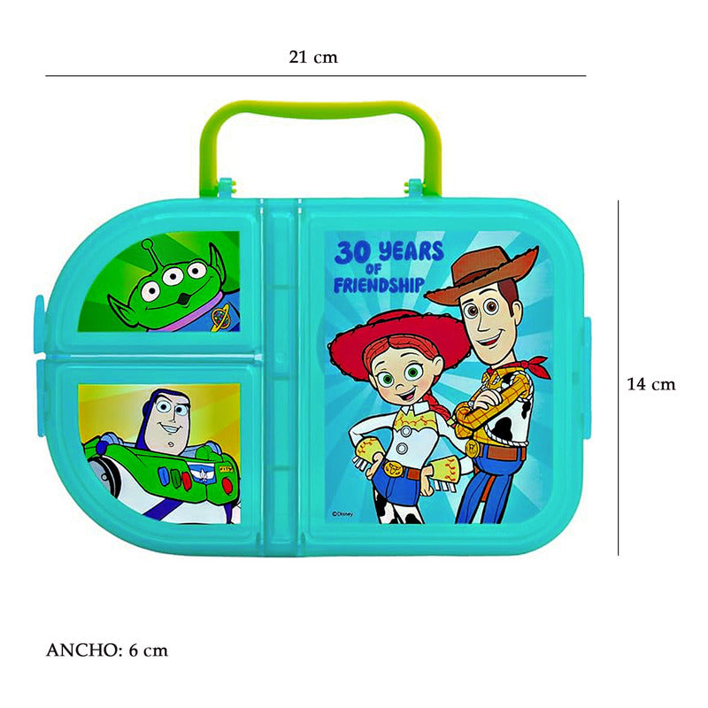 Lonchera Escolar Infantil 3 Divisiones Diseños Animados