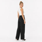 Pantalon Con Cinturon Para Mujer Mod. Kf099 Marca Julys® Negro Lisa G