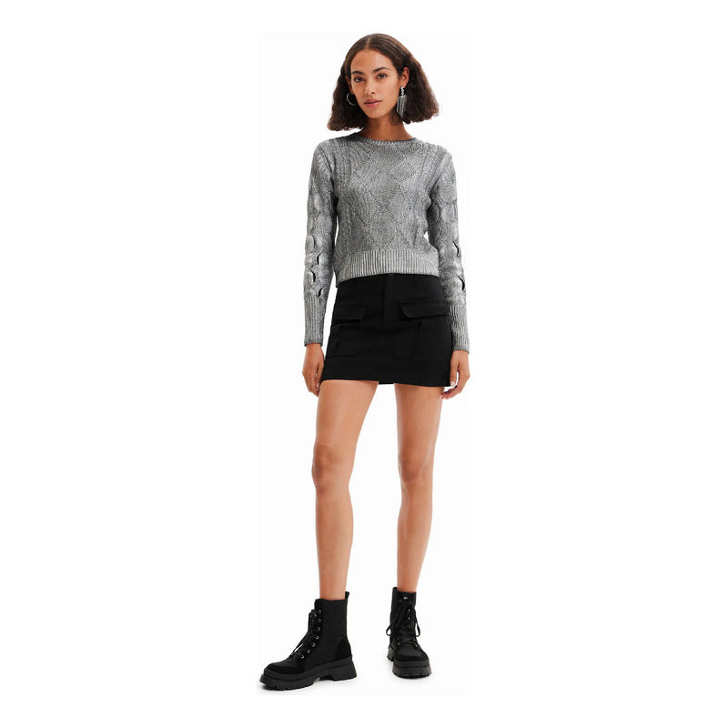 Suéter Casual Para Mujer Estampado Original Marca Desigual® Multicolor 22wwjf69