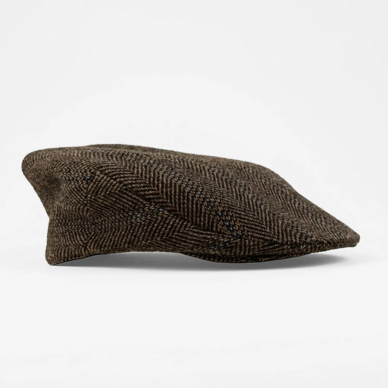 Boina Gorra Casual Retro Para Mujer Atemporal Marron Ch Rayas