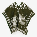 Jorongo Gaban Artesanal Mexicano Colores Gallos Verde Musgo Gallos Xg