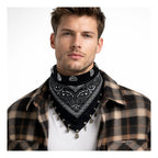 Paliacate Tradicional Multiusos Accesorio Unisex 55x55cm Negro Geométrico Unitalla