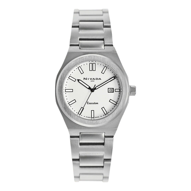 Reloj Executive Para Mujer Np20167lacbi Marca Nivada Swiss® Plateado