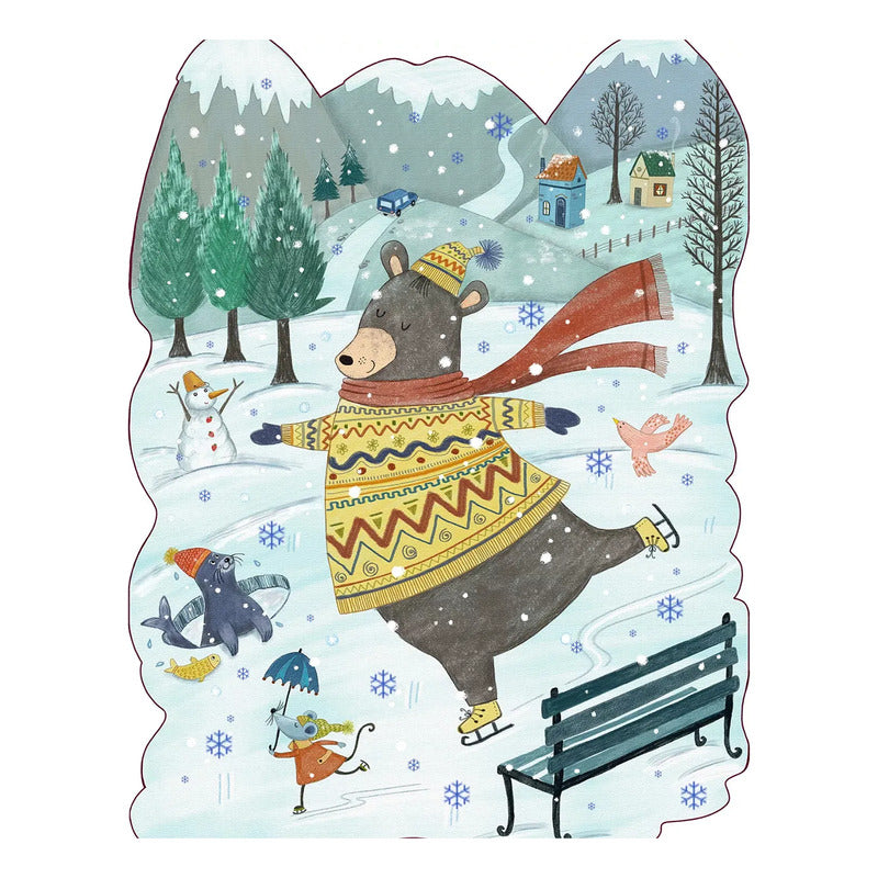 Libro + Rompecabezas Infantil 50pz Piruetas En La Nieve