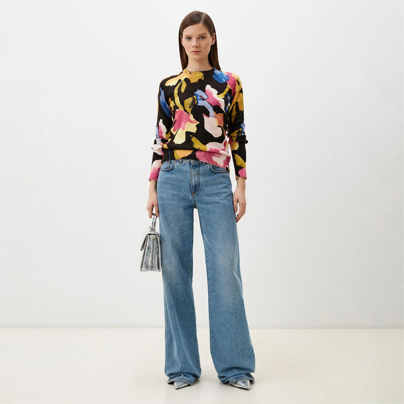Suéter Casual Para Mujer Estampado Original Marca Desigual® Multicolor 24wwjf49