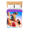Cobertor Borrega Matrimonial 1.80x2.2m Infantil Providencia® Color Multicolor Diseño De La Tela Moana 2 Kg