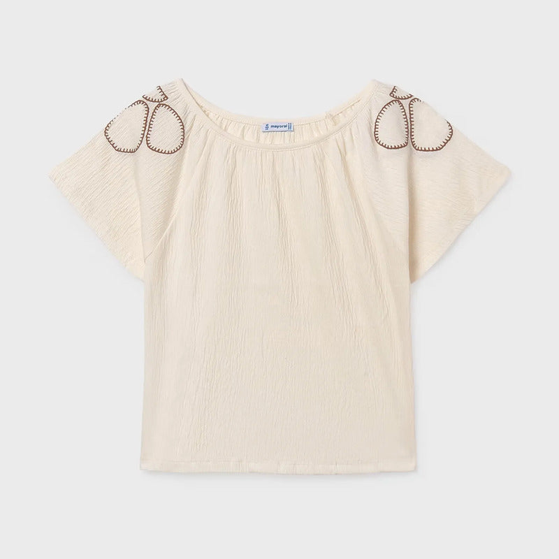 Blusa Ligera Casual Infantil Y Juvenil 6006 Marca Mayoral® Hueso Lisa 14 Años