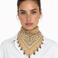 Paliacate Tradicional Multiusos Accesorio Unisex 55x55cm Beige Geométrico Unitalla