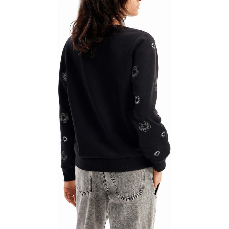 Suéter Casual Para Mujer 23wwsk32/2000 Marca Desigual® Negro Geométrico Xs