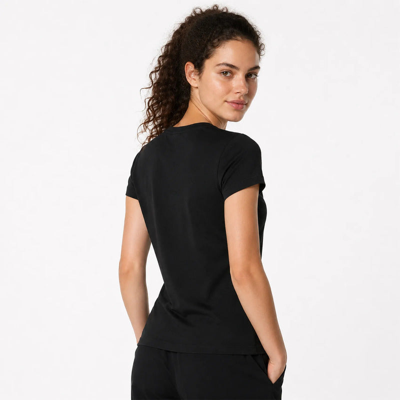 Blusa Básica Suave Casual Para Mujer Apx-0213 Marca Aspik® Negro Liso Eg