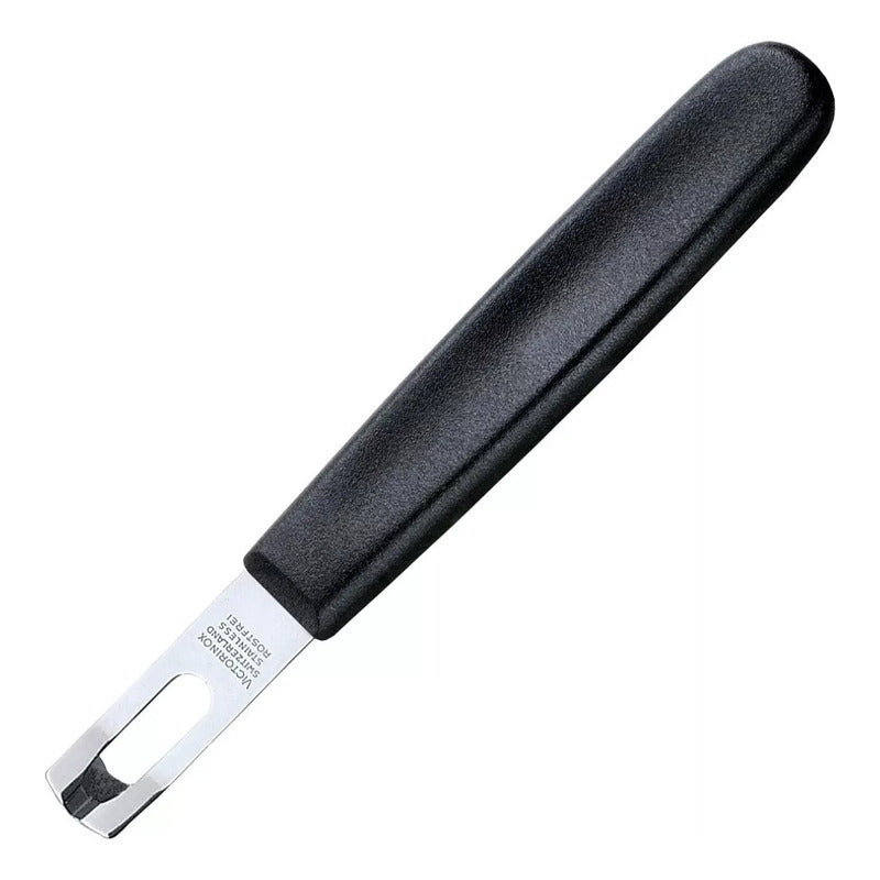Rallador, Decorador De Limón Mango Negro Victorinox 5.3403 Color Plateado