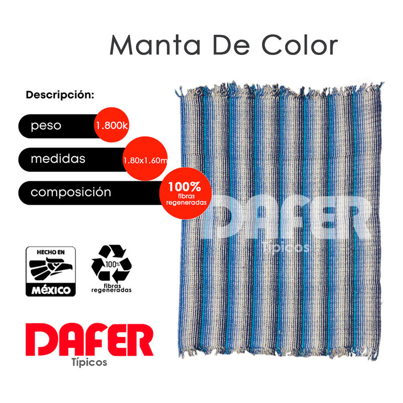 Cobija Mexicana Manta De Color Rayas Económica